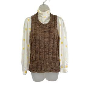 Vintage Sweater Vest Forum Sportswear Poly Blend Brown